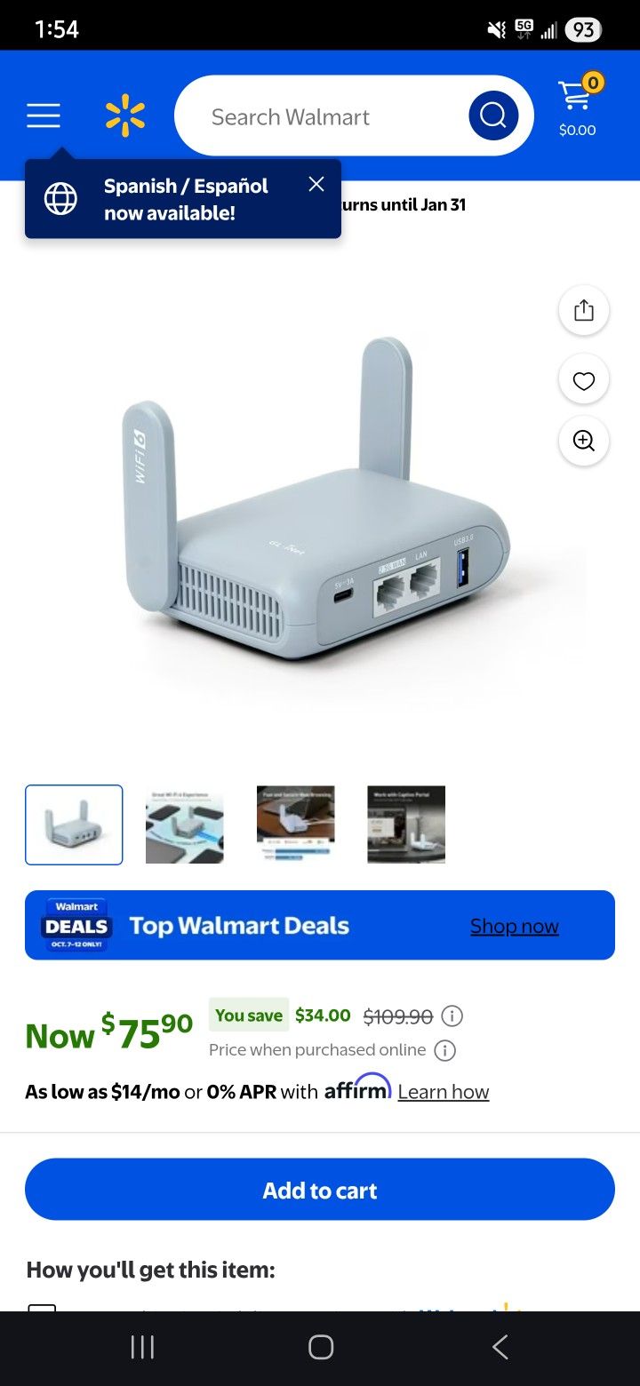 GL.iNet GL-MT3000 (Beryl AX) Pocket-Sized Wi-Fi 6 Wireless Travel Gigabit Router