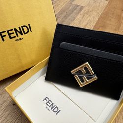 Fendi Black Leather Card Holder