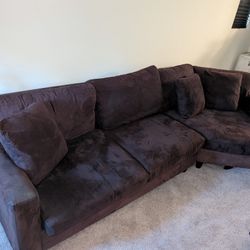 Black Faux Suede Couch 