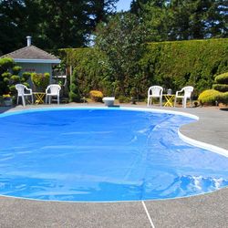 20x 40 Ft 16 Mil Thick Blue PE Rectangular Solar Pool Cover, Heat Retaining Bubble Blanket, Dustproof, Freely Cuttable, for Inground & Above Ground In