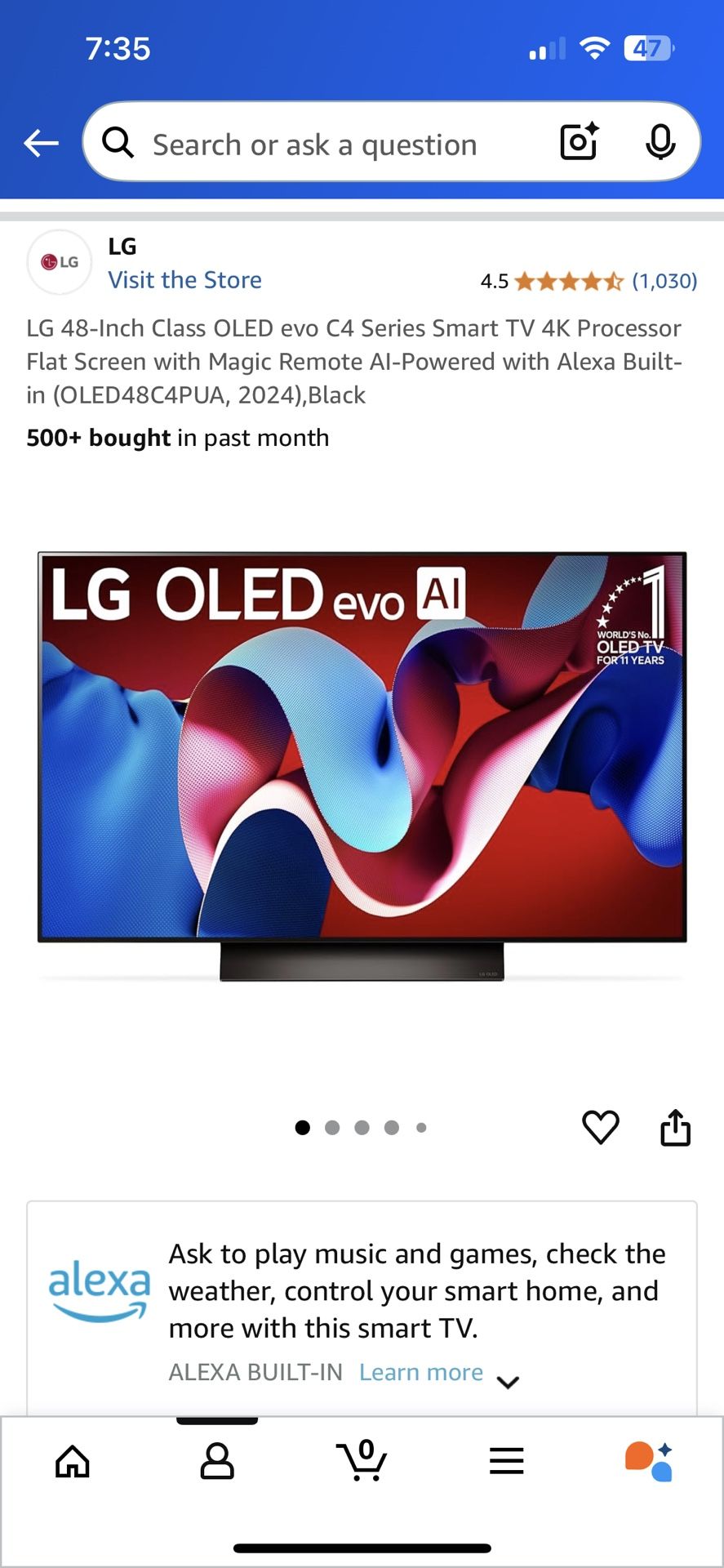 Brand New Sealed LG C4 OLED 48"