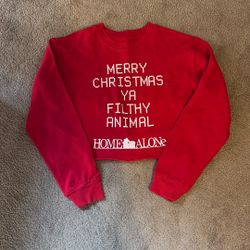 Juniors Cropped Christmas Sweatshirt 