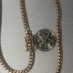 24” Rose Gold Solid Cuban Link Chain 14k