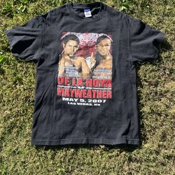 Vintage Oscar De La Hoya Vs Floyd Mayweather T-shirt Size Large 