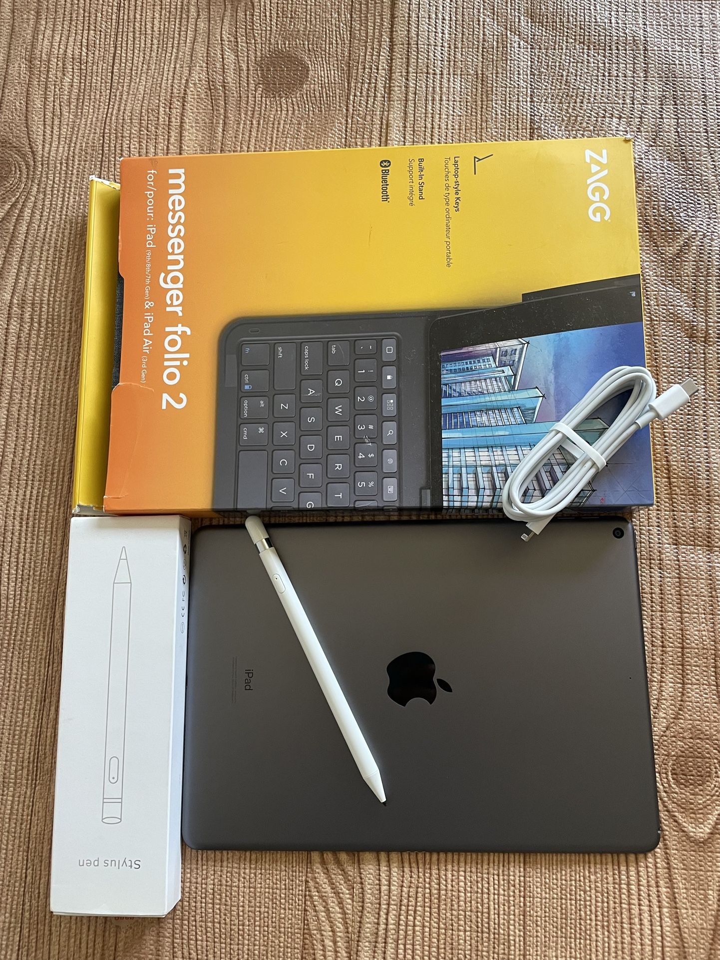 Apple iPad Air 3rd Generation (10.5” screen) 64GB With zagg Keyboard and Pencil