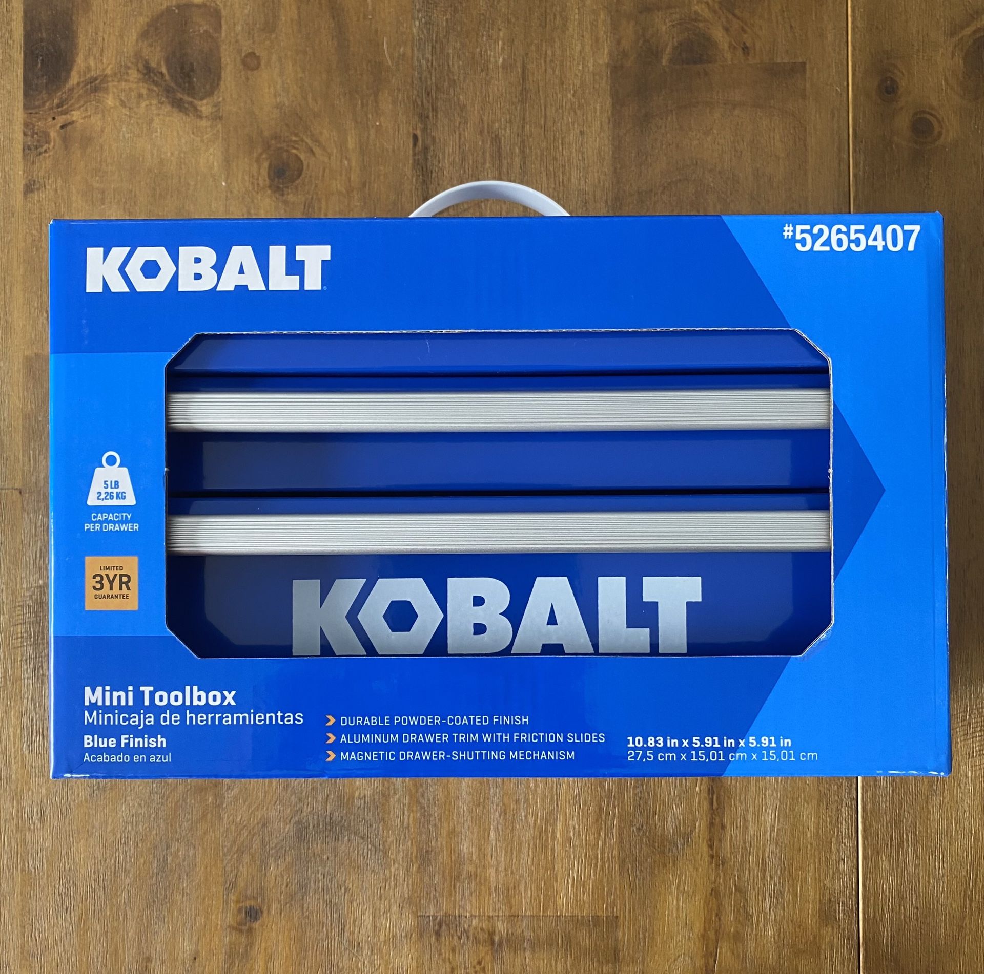 Kobalt Mini 10.83-in Friction 2-Drawer Blue Steel Tool Box in the