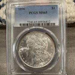 1896 Morgan Silver Dollar Pcgs Ms65
