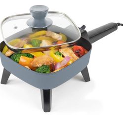 Electric Skillet, 7 inch, Gray