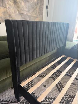 Black Velvet Queen Bed Frame