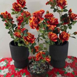 *** NEW LOW PRICE *** Faux Peony Rose Tree with Mixed Crystal Chip Stones (OR Replaced with a 14" Tall Resin Planter) @ Lasting Creations