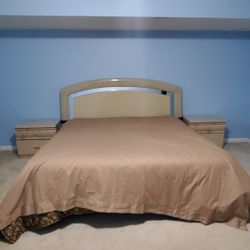 King Size Bed, Mattress, Headboard, 2 Side Tables