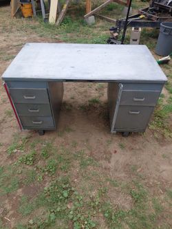 Vintage metal tanker desk