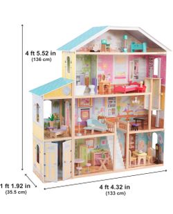 NEW IN BOX KidKraft Majestic Mansion Dollhouse – 34 Pieces – Huge 4.5 Ft