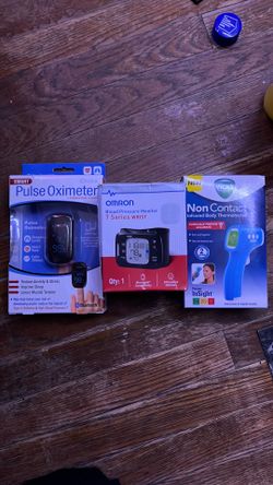 Blood pressure monitor/infrared body thermometer/post oximeter