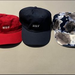 HUF Essentials Strapbacks Dad Hats Bundle Lot 3 Brand New DS