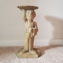 2000 Universal Statuary 17" Niles The Butler Vintage Statue #454 Drink Stand