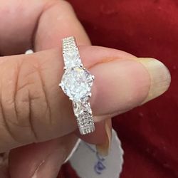 Real 925 Sterling Silver Wedding Ring Size 8