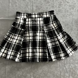 Black And White Plaid Skirt 