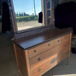 Antique Dresser With Mirror