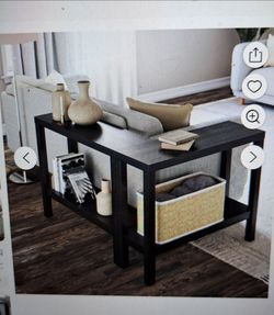 Pair of black oak sofa tablsz