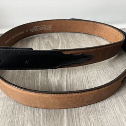 Nocona Men’s Western Style Black And Brown Leather Belt, No Buckle, Size  46