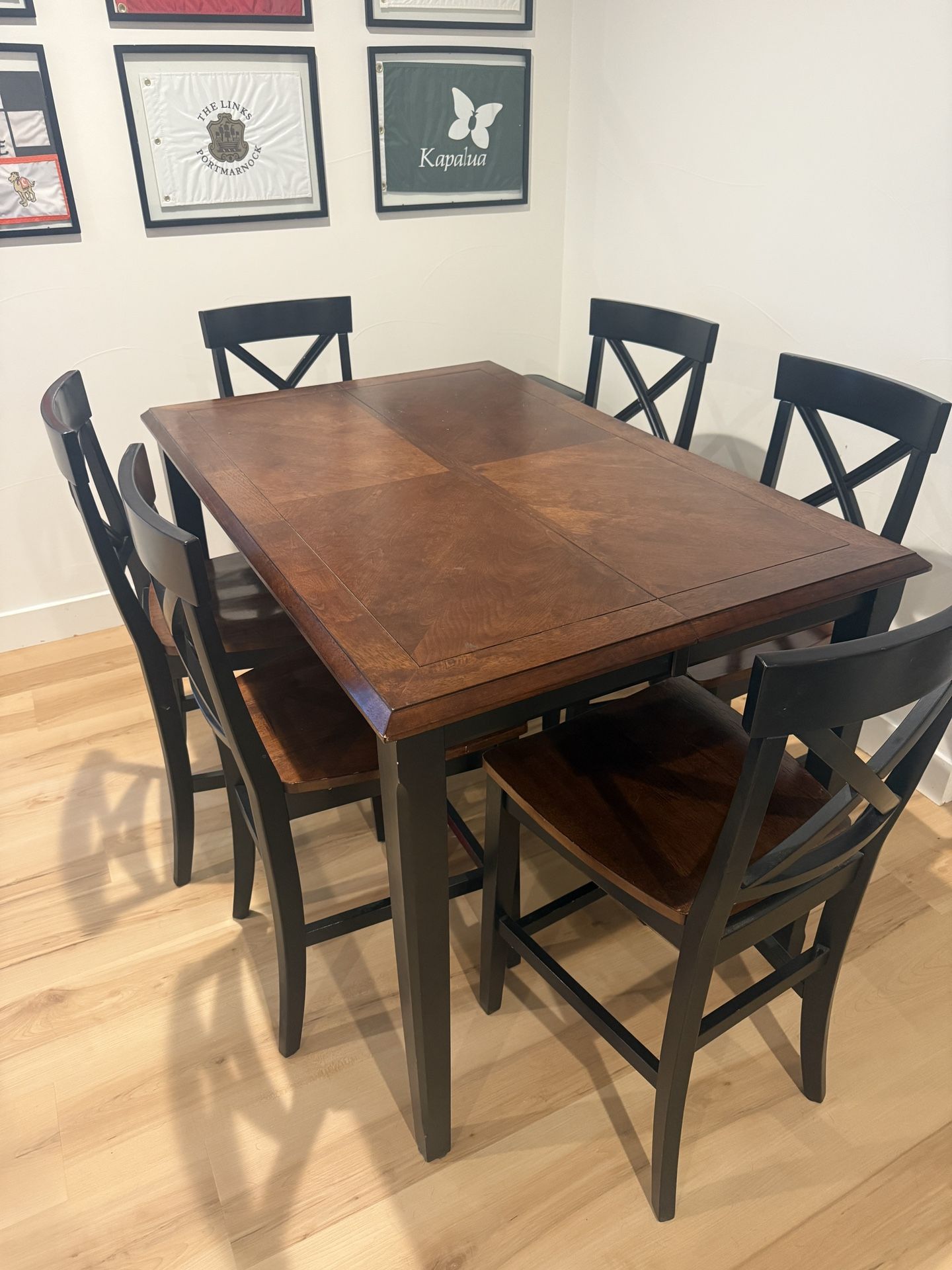 Wooden Dining Table Set with 6 Chairs