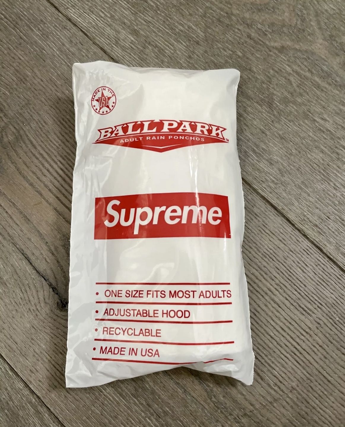 Supreme Ballpark Adult Rain Poncho Box Logo SS20 - New and Sealed