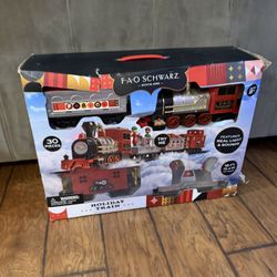 F.A.O Schwarz 30pieces Holiday Train set  Never used, box is kinda damage