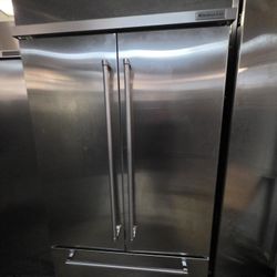 42" KITCHENAID BUILT IN FRENCH DOOR STAINLESS STEEL REFRIGERATOR 