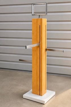 Stunning wood clothing display fixture