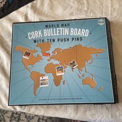 World Map Cork Bulletin Board - New Unwrapped