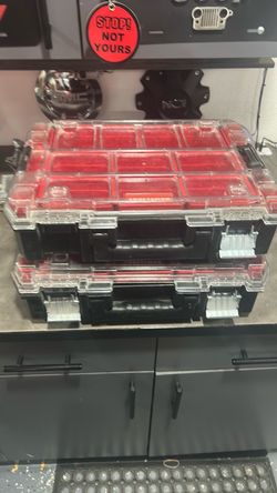 2 organizer boxes 10 bins, versastack craftsman