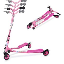 New Kids Swing Scooter – 3 Wheels, Foldable (Pink)