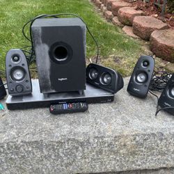 Logitech Sound System And Panasonic DVD Player 