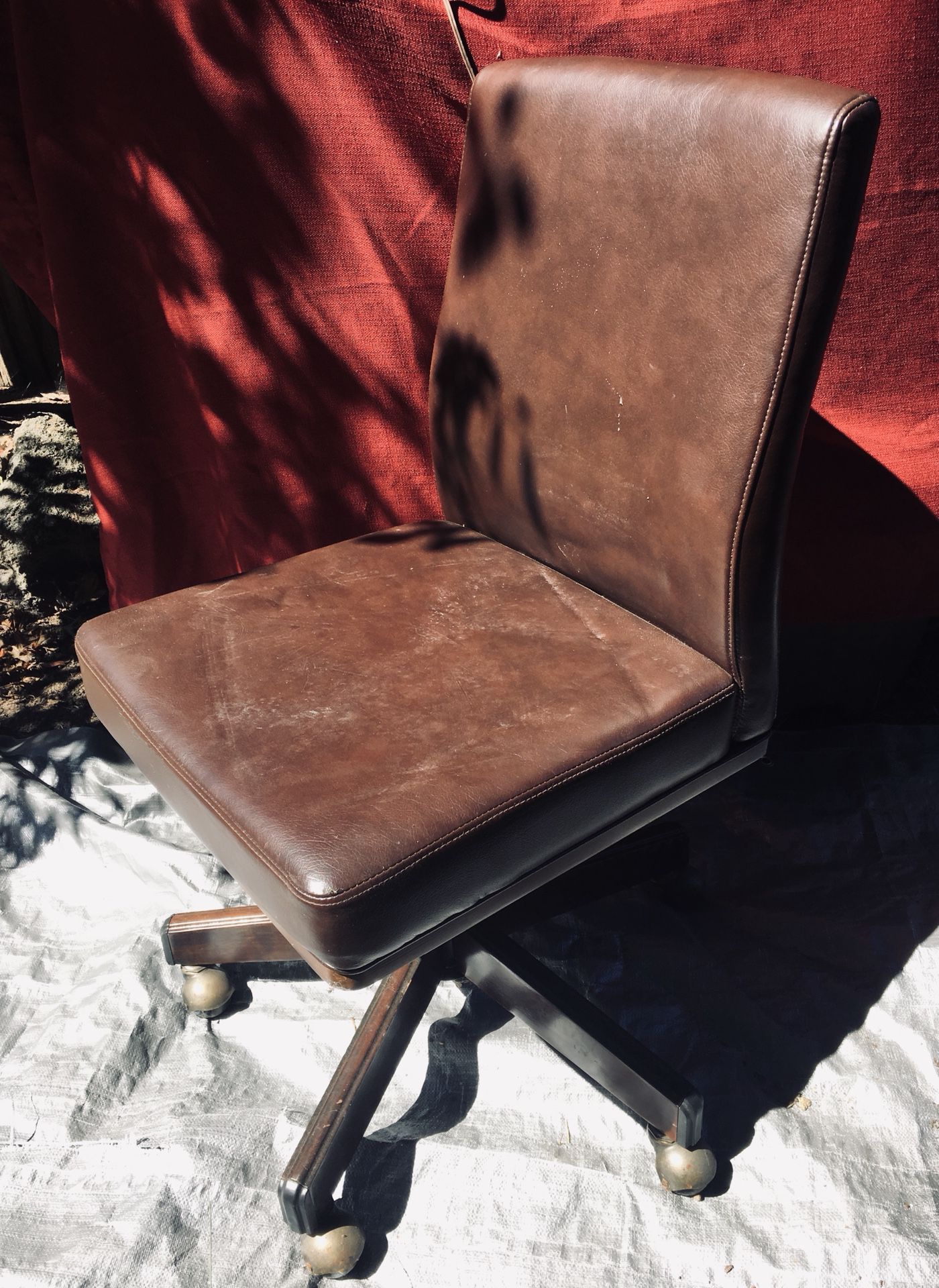 Nice ANTIQUE/RETRO, office desk chair REAL LEATHER