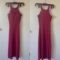 Pink Sleeveless Midi Dress