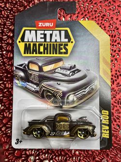 Rare Zuru Metal Machines Car Auto REV ROD BLACK 1:64 Sealed. Die Cast Zamak Leather