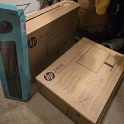 2 Hp MONITORS, KEYBOARD AND MOUSE AND HEADSEAT