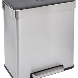 Dual Trash & Recycling Bin – 60L Stainless Steel