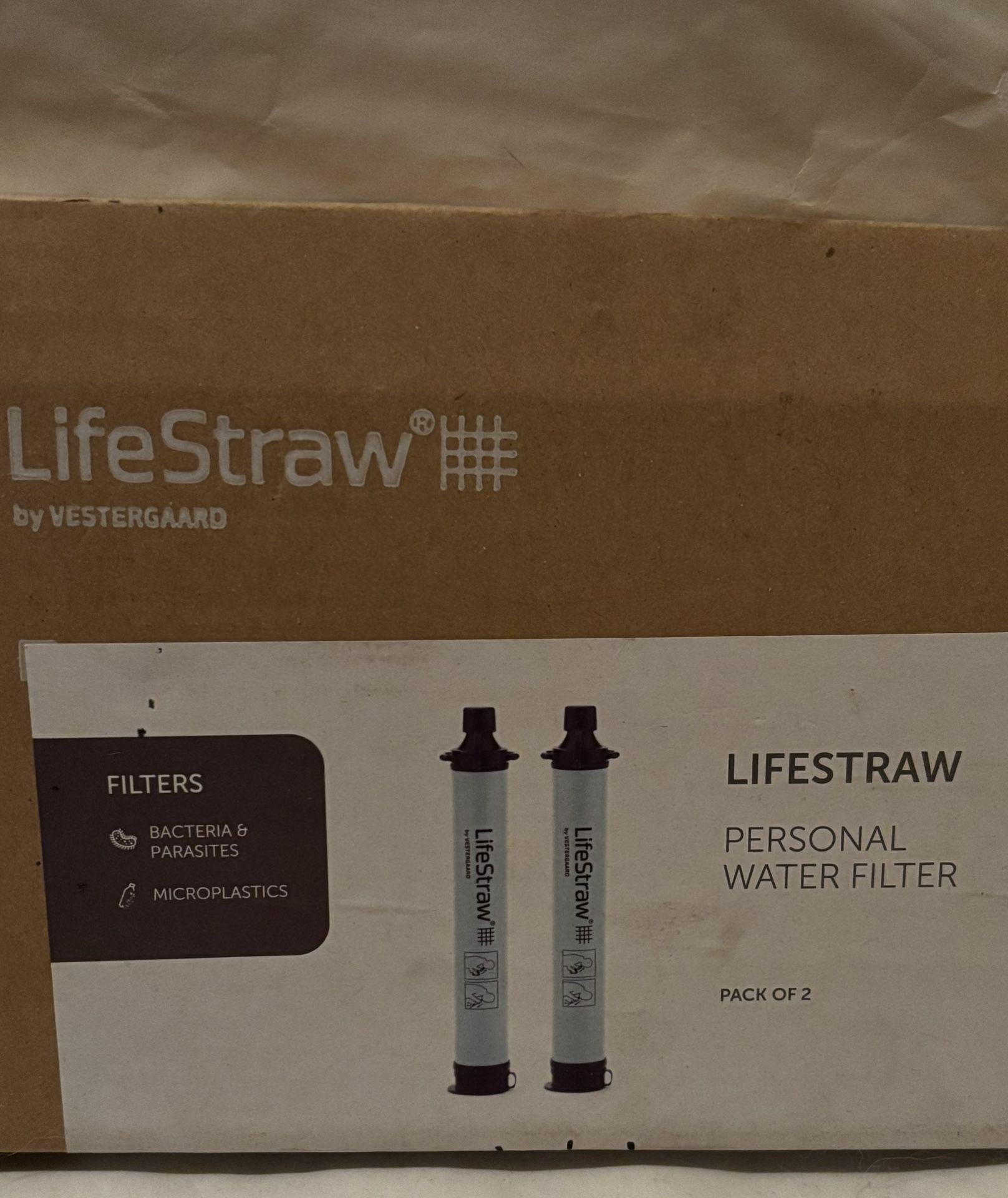 Life Straw Personal Water Filter 2 Pack For Camping/outdoors