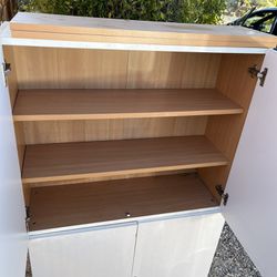 2 White Heavy Duty Storage Cabinets 