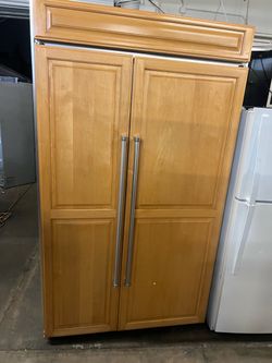 Kitchenaid 48” Built-In Side-by-Side Refrigerator with Wood Panel Doors