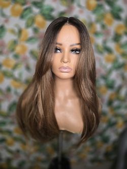 24" glueless lace front  synthetic hair wig  2/6  balayage