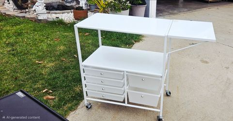 Michaels/Recollections Craft Cart – Cricut Workstation w/ Fold-Out Table & 6 Drawers