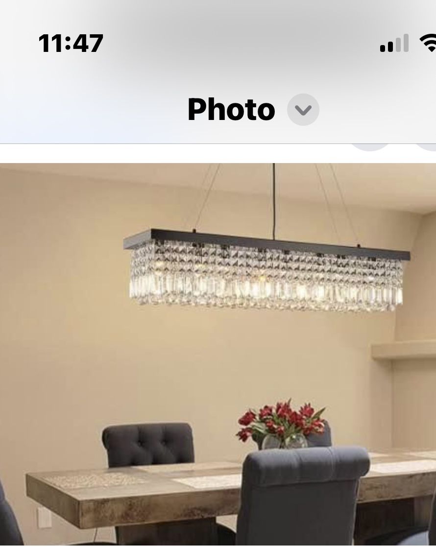 Crystal Tiered Rectangle Dining Room Chandelier