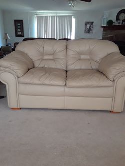 Leather sofa and love seat set nice
