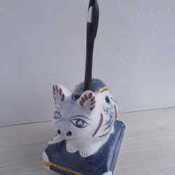 Ceramic Cat Figure Pen Pencil Holder