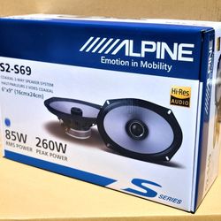 Alpine S2-S69 6 X 9 Car Speakers Set 260 Watts 2-Way Coaxial System S-Series 🚨 Payment Options Available 🚨 No Credit Needed 🚨