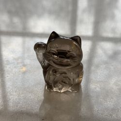 Smokey Quartz Lucky Cat 