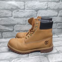 Timberland Size 9.5 Classic 6" Premium Wheat Nubuck Combat Boot Mens 10061